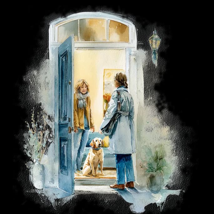 Veterinarian visiting a pet at home
